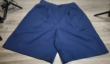 Apple Seeds Women's Bermuda Walking Shorts Navy Blue M Elastic Waist