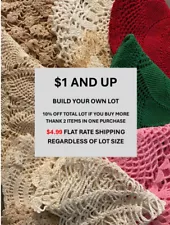 BUILD A LOT OF VTG CROCHET LACE DOILY $1 AND UP $4.99 SHIP REGARDLESS OF SIZE