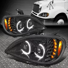 [Full LED] For 04-17 Freightliner Columbia DRL Dual Projector Headlights Balck (For: 2005 Freightliner Columbia)