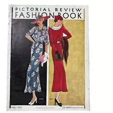 1930s Fashion Book Pictorial Review Magazine Sewing Pattern Original 1933