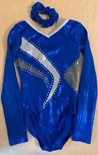 Girl's competition leotard with matching scrunchie size 7-8