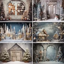 Christmas Backdrops Xmas Tree Gifts Winter Snow Family Party Decor Photography