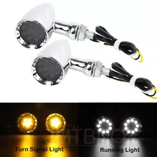 For Yamaha V Star 1300 1100 950 650 250 Chrome LED Blinker Turn Signal Lights (For: 2013 Yamaha V Star 1300)