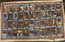 Vintage Ethiopian School 20th C Story Painting African Folk Art w Inscriptions