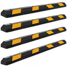 4 PCS 72" Rubber Parking Curb Heavy Duty Parking Lot Stopper Truck Floor Stopper