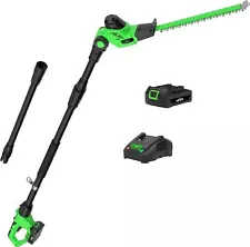 Pole Hedge Trimmer Cordless, 18-inch Electric Hedge Trimmer with Extension Pole,