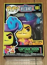 Funko Pop Disney #1081 Captain Hook Villains Blacklight Hot Topic Exclusive