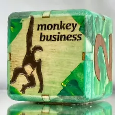 Monkey Business Cube: Rumble in the Jungle! Doubling cube for backgammon. 36mm.