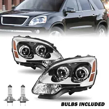 For 2007-2012 GMC Acadia Projector 2Pcs FACTORY Headlights Headlamps w/Bulbs L+R