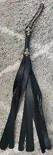 Large Leather Flogger, Whip, Black, Gold Studs 25 Inches, Sex Toys, BDSM,custom