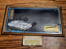 VTG 1949 50 HUDSON HORNET DEALER ADVERTISING THERMOMETER MIRROR REO TRUCKS KENT