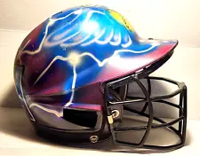 Rawlings Softball Airbrushed Helmet w/Mask Youth Size with FAITH Painted On It