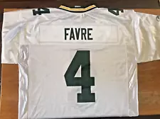 Brett Favre Green Bay Packers Jersey Adult Large White Road Jersey #4 Reebok NFL