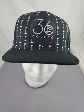 36 Golf Black Golf Snapback Hat Cap Sturdy Cap! Flat Bill