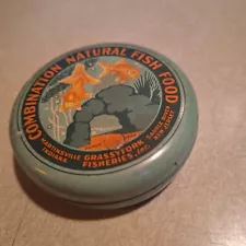 New ListingCombination Natural Fish Food - Grassyfork Fisheries - Vintage Tin - unopened