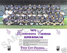 1973 MINNESOTA VIKINGS SUPER BOWL 8 TEAM 8X10 PHOTO TARKENTON YARY ELLER PAGE