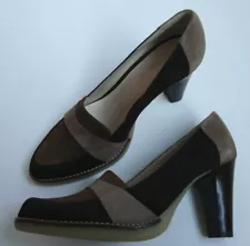 Ramon Tenza Leather Pumps Top Design Light and Dark Brown New