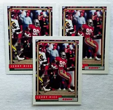 3 ) MINT 1992 TOPPS JERRY RICE LOT HIGH NUMBERS CARDS SAN FRANCISCO 49ERS SALE $