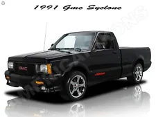 1991 GMC Syclone in Black New Metal Sign: Fully Restored