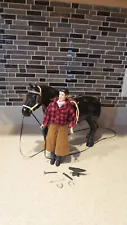 Breyer REPAINT Percheron Draft Stallion (Roy the Belgian) Eye Whites w/ Farrier