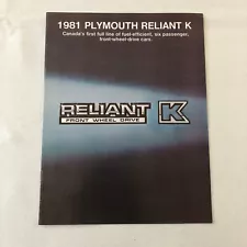 1981 Plymouth Reliant K Car Sales Brochure Catalog Coupe Sedan Station Wagon