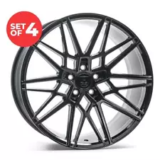 (Set of 4) Axe CF1 Wheels 20" 5x130 Black Staggered Rims for Porsche Panamera