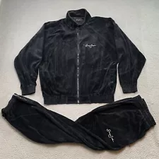 Sean John Velour Track Suit Mens XL Black Y2K Jacket Pants Velvet