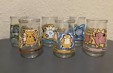 Vintage Pokémon Welch's Jelly Jam Jar Glasses - Lot Of 6