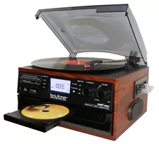 Boytone BT-22M, Bluetooth Record Player Turntable, AM/FM Radio, Cassette, CD Pl