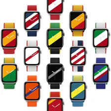 For Apple Watch National Flag Nylon 40-45mm Color Sport Loop iWatch Band Strap