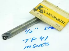 USED 1/2" BORING BAR WITH 6PCS. OF CARBIDE INSERTS (OAL: 5-7/8")(TP41)