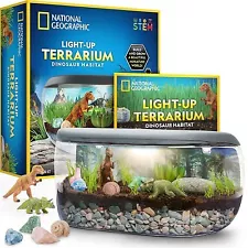 NATIONAL GEOGRAPHIC Light Up Terrarium Kit for Kids - Dinosaur Terrarium Kit,