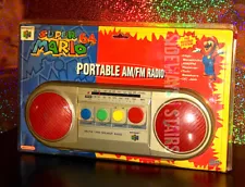 1998 SUPER MARIO 64 AM/FM PORTABLE RADIO vintage Nintendo N64 collectible RARE