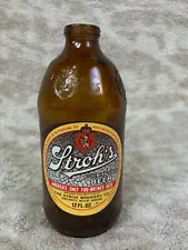 ðºðºðºðºðºðºðºSTROH'S 12 OZ GLASS BEER BOTTLE EMPTY BARWARE BB02ðºðºðºðºðºðºðºðº