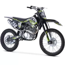 MotoTec X5 250cc 4-Stroke Gas Dirt Bike - Black Off Road Cross Sport Adult ✅