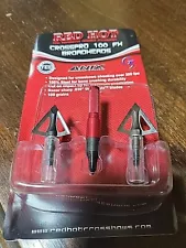 RED HOT PARKER CROSSPRO 100 GR FIXED BLADE BROADHEADS FOR CROSSBOWS.