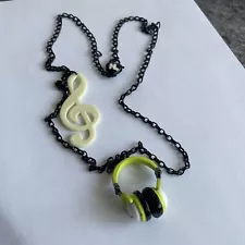 HARAJUKU LOVERS Gwen Stefani Headphone Necklace Music Note Statement Necklace