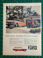 1957 Vintage Ford Fairlane Town Victoria Del Rio Ranch Station Wagon Print Ad P1