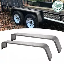 (2) Tandem Axle Trailer Fenders Diamond Tread Plate For 13"-15" Tires 72" L