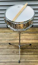 Pearl 14 1/2” x 6 1/4" Steel Shell Snare Drum w/Stand & Drumsticks Band Drummers