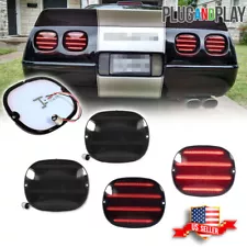 (Set/4) Smoked Red LED Brake Tail Lights Lenses For 1990-1996 Chevy Corvette C4