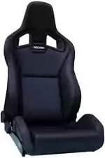 Recaro Sportster CS LH Seat - Black Leather-Leather Black/Silver Logo