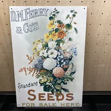 D.M.Ferry & Cos Standard Seeds for Sale Here Metal Advertising Sign 11x16