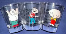 Family Guy Shot Glass Peter Stewie Quagmire Lot Of 3