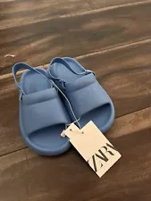 ZARA Silicon Strappy Sandals Toddler US 8 EUR24 Blue New With Tags