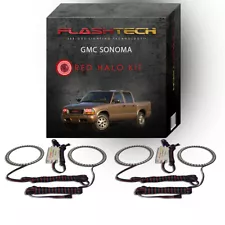 Red Angel Eye LED Headlight Halo Ring kit for 1998-2004 GMC Sonoma Headlights (For: GMC Sonoma)