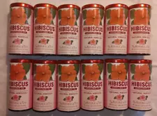 Empty Hibiscus Republic of Tea Tins, 5.5" High Lot of 12