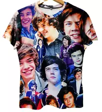 RARE Harry Styles One Direction All Over Print Photograph Collage T-Shirt M