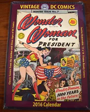 VINTAGE DC COMICS 2016 CALENDAR CLASSIC COVERS FROM GOLDEN AND SILVER AGES - NEW