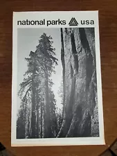 Original 1968 National Parks USA GIANT SEQUOIAS Poster YOSEMITE PARK Ansel Adams